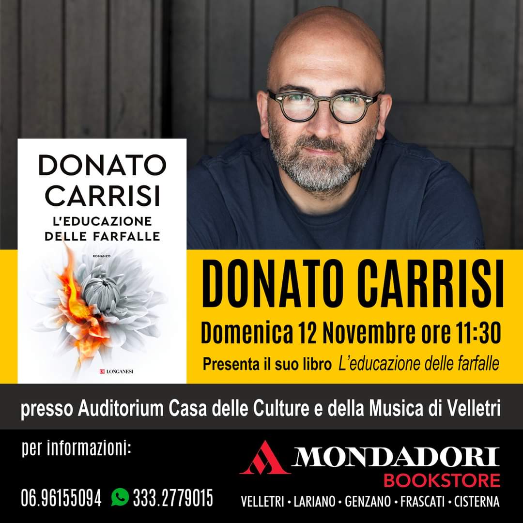 Velletri, domenica mattina Donato Carrisi all'Auditorium con Mondadori  Bookstore - Velletri Life - 2024